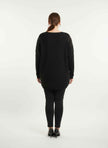 Crimson Lace Embellished Knit Tunic Top