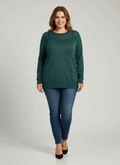Burgundy Shimmer Detail Knit Tunic Top