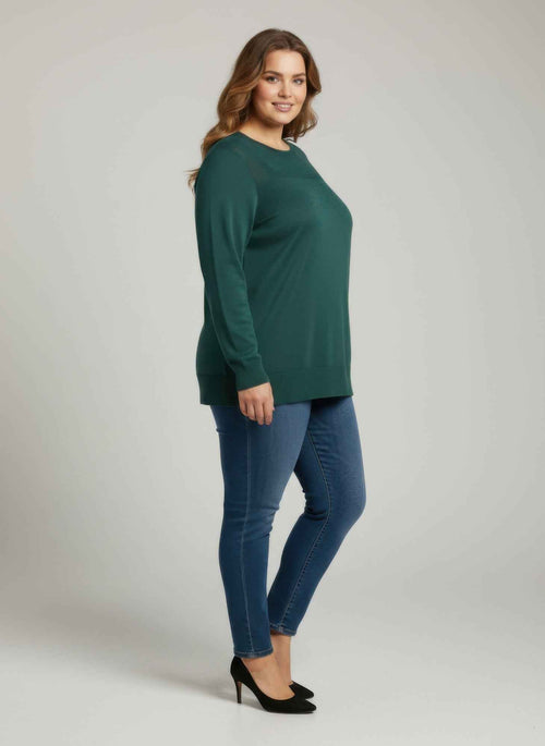 Burgundy Shimmer Detail Knit Tunic Top
