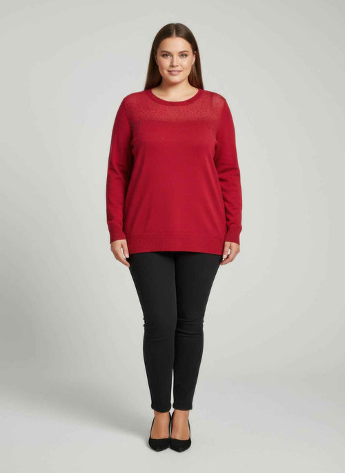 Burgundy Shimmer Detail Knit Tunic Top