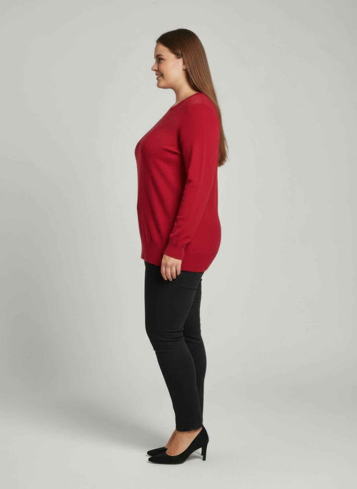 Burgundy Shimmer Detail Knit Tunic Top