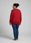 Burgundy Shimmer Detail Knit Tunic Top