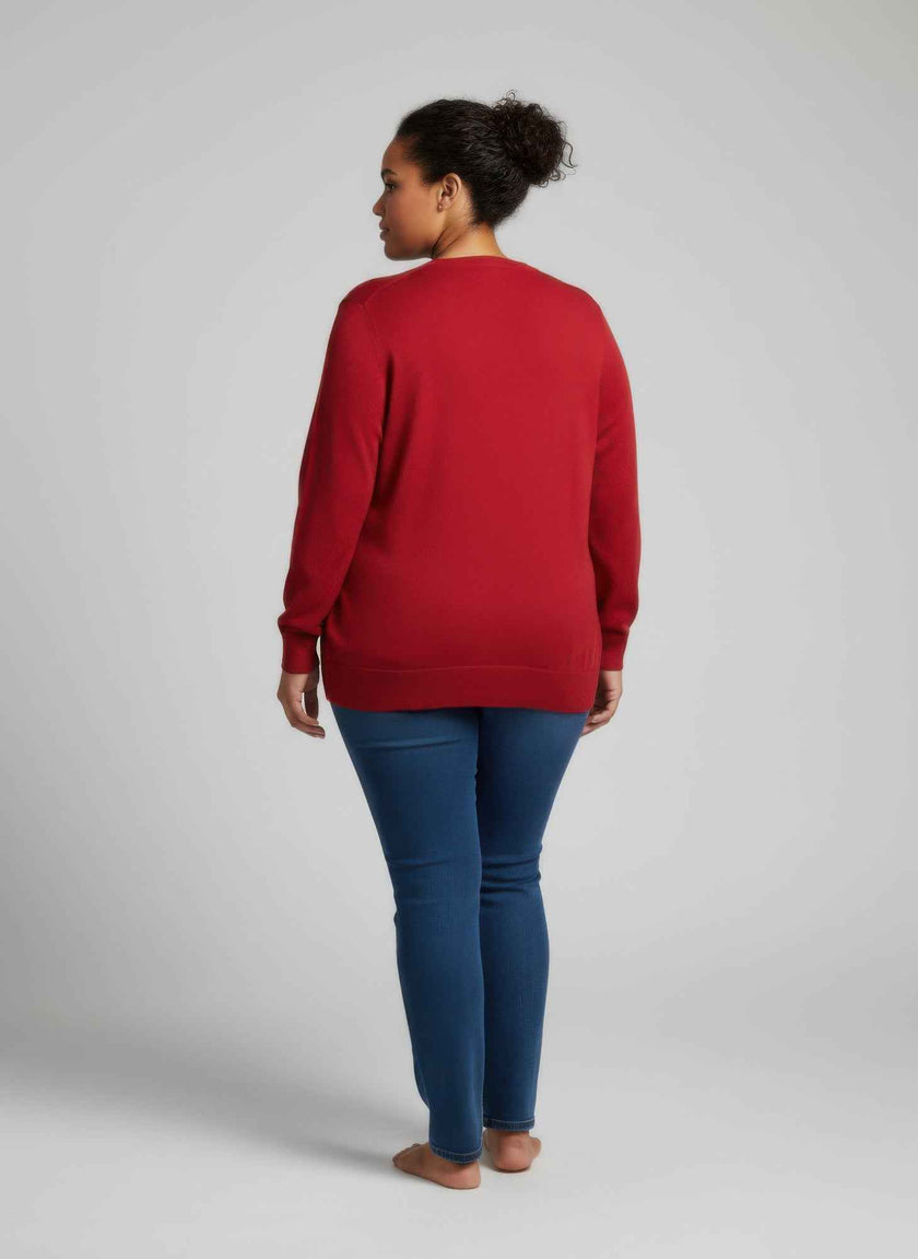 Burgundy Shimmer Detail Knit Tunic Top