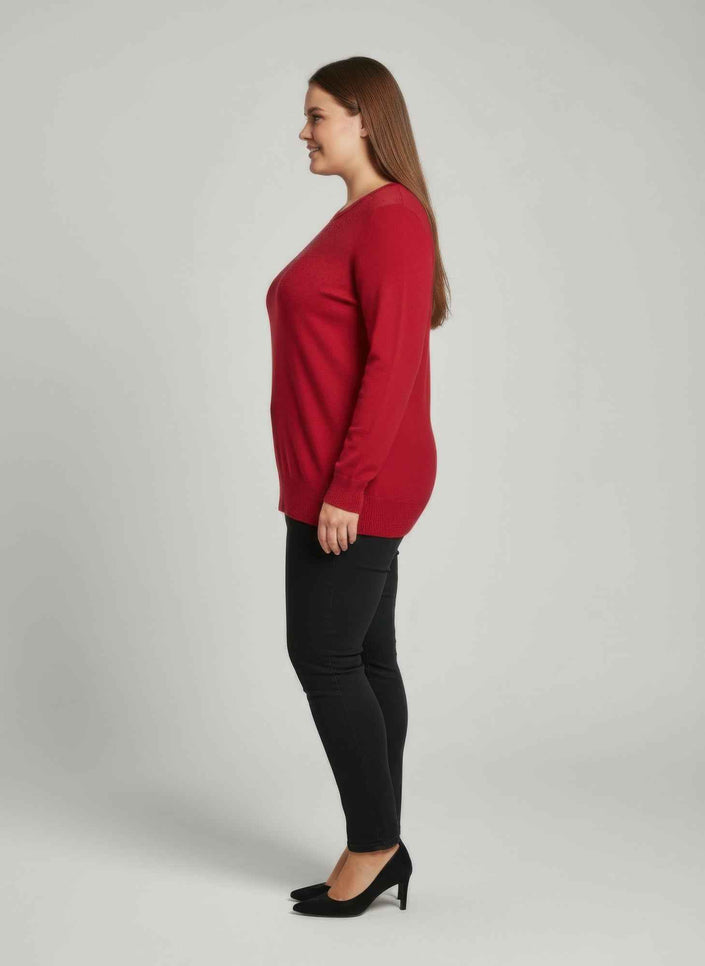 Burgundy Shimmer Detail Knit Tunic Top