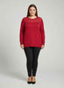 Burgundy Shimmer Detail Knit Tunic Top