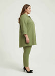 Blush Utility Button Front Roll Sleeve Blouse