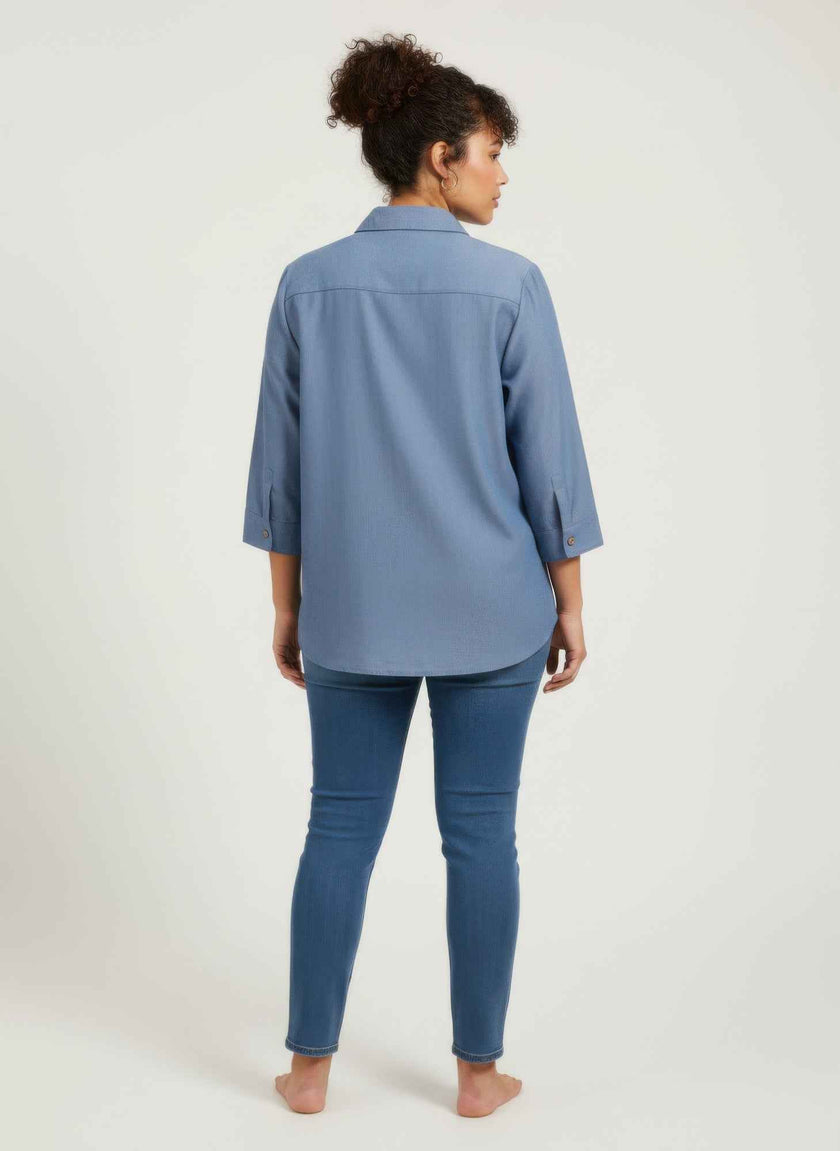 Sand Utility Button Front Shirt Tunic