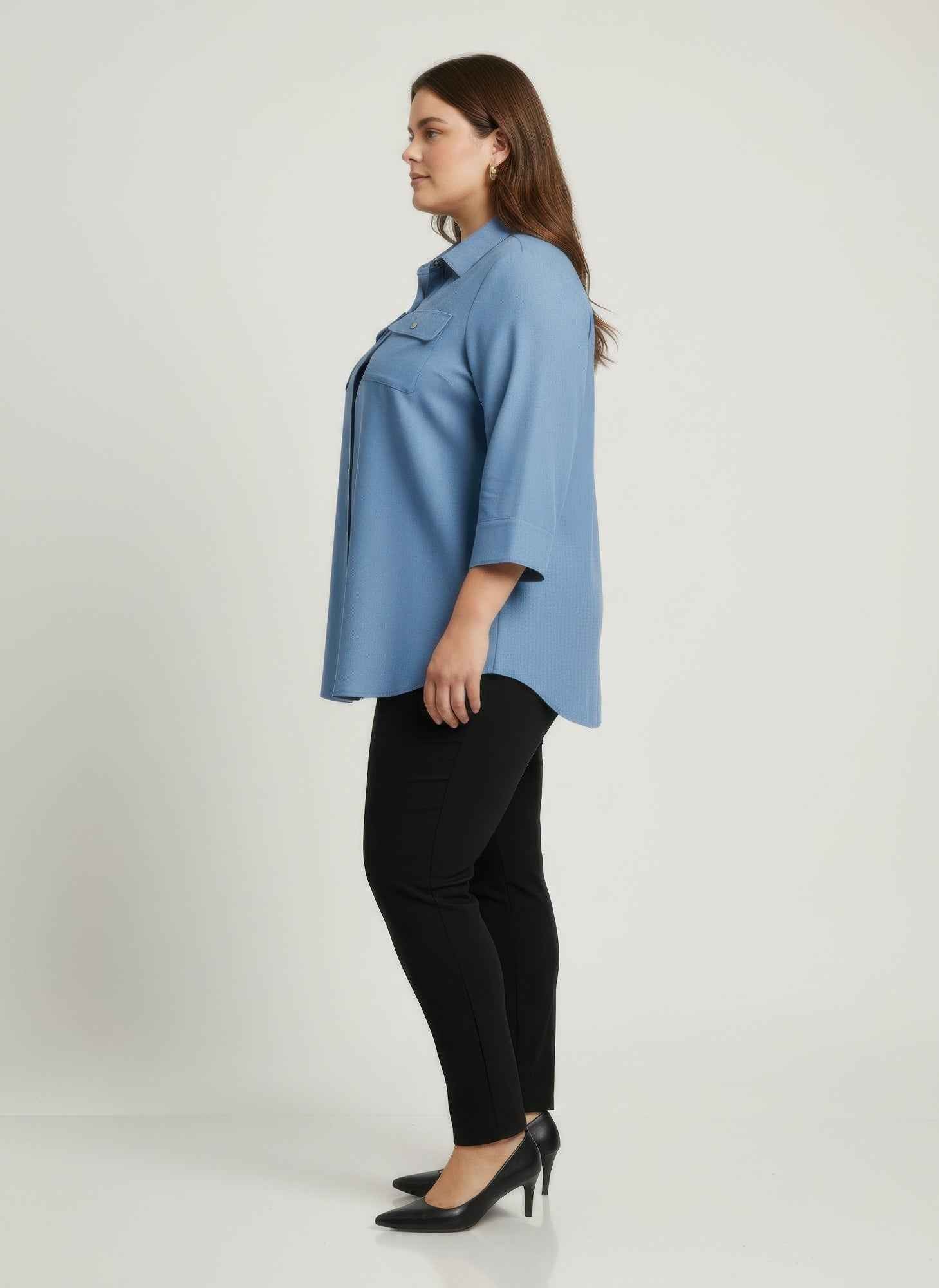 Sand Utility Button Front Shirt Tunic
