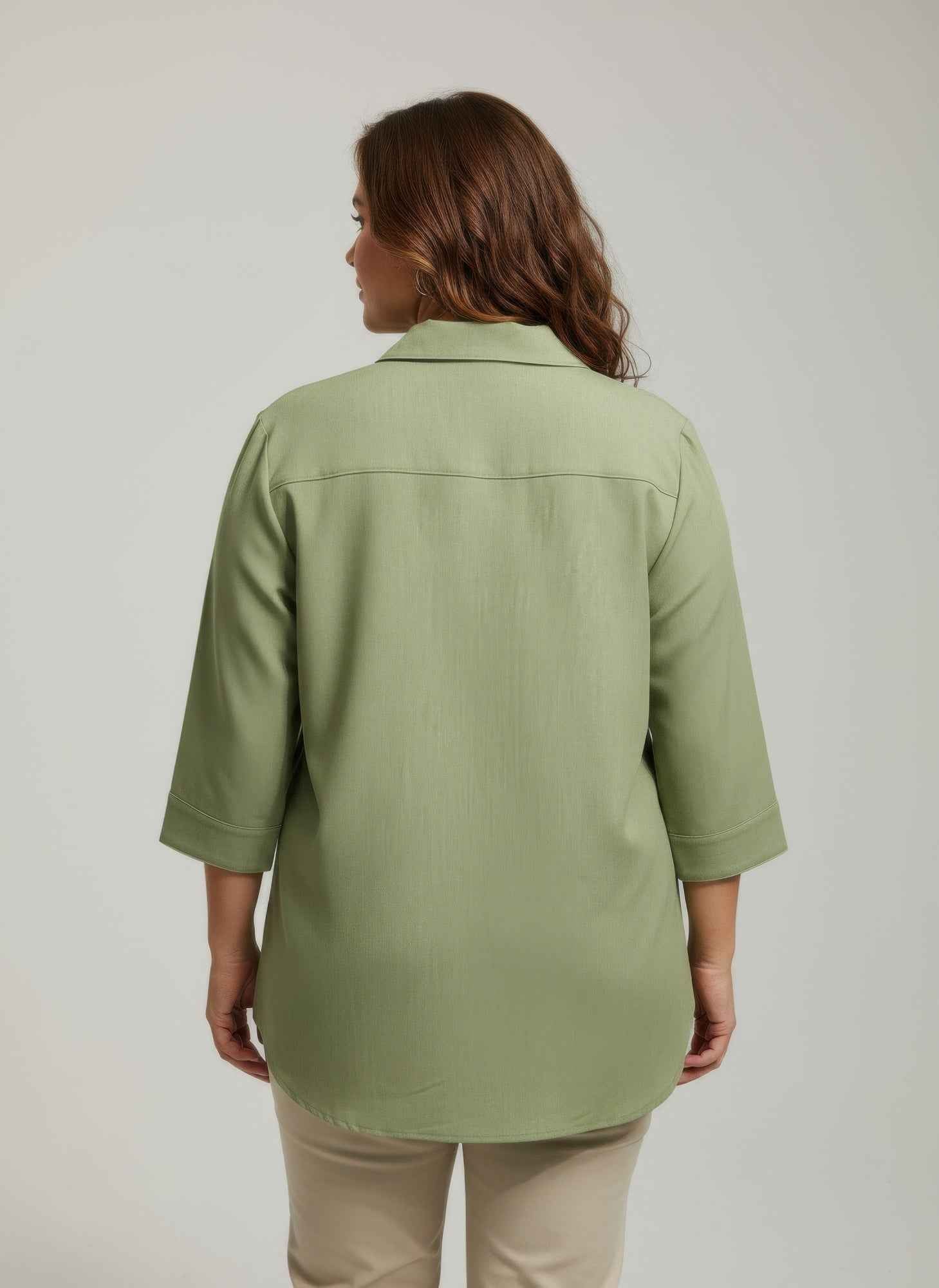 Sand Utility Button Front Shirt Tunic