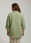 Sand Utility Button Front Shirt Tunic