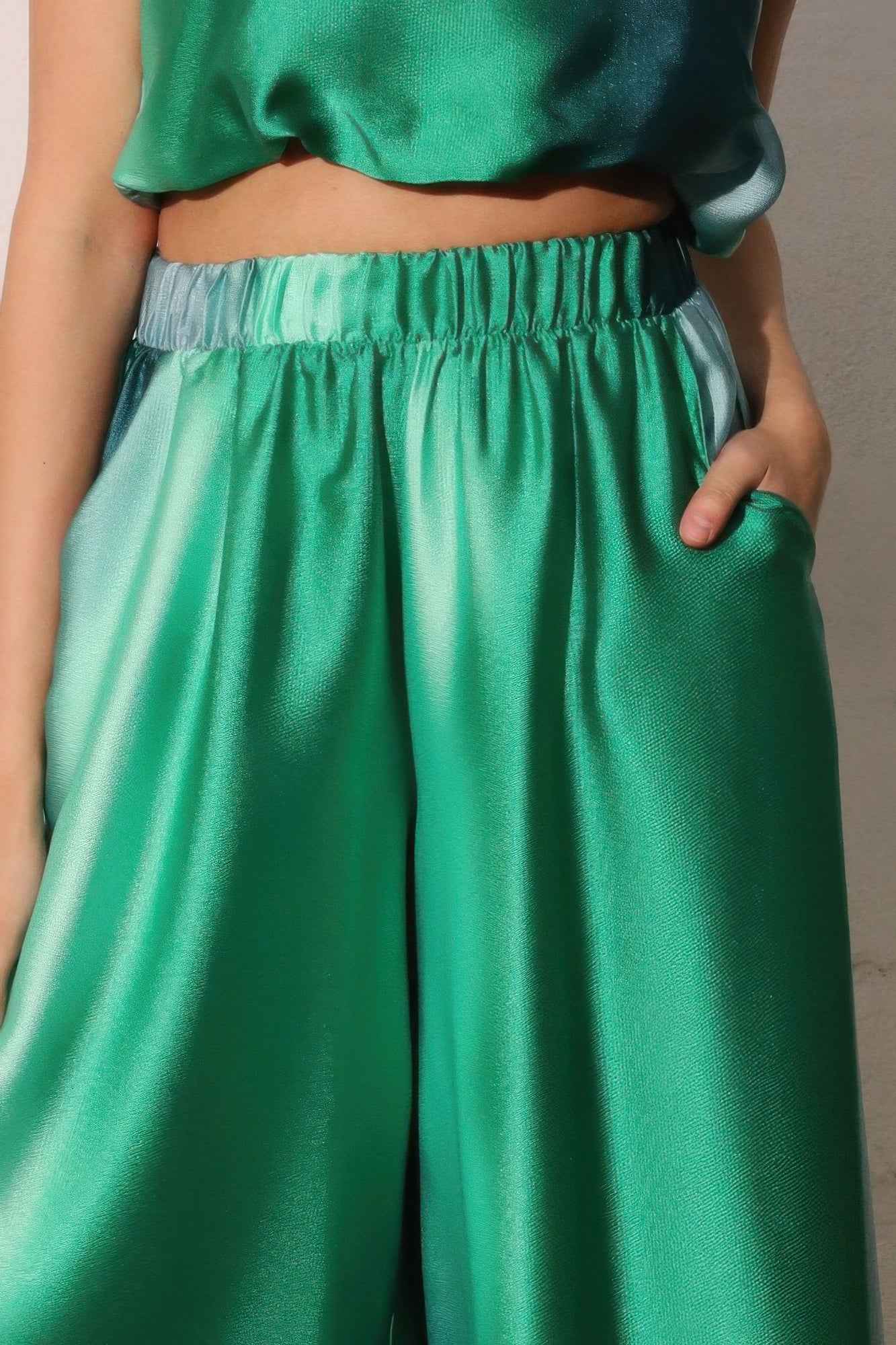 Ombre Satin Extra Wide Legs Pants