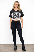 Varsity 24 Mesh Crop Jersey Top