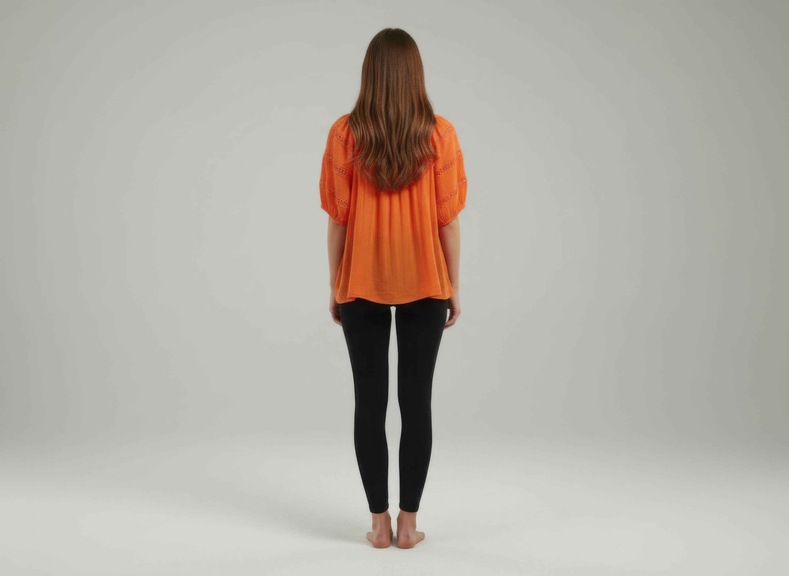 Unique Spectrum Solid Short Sleeve Blouse