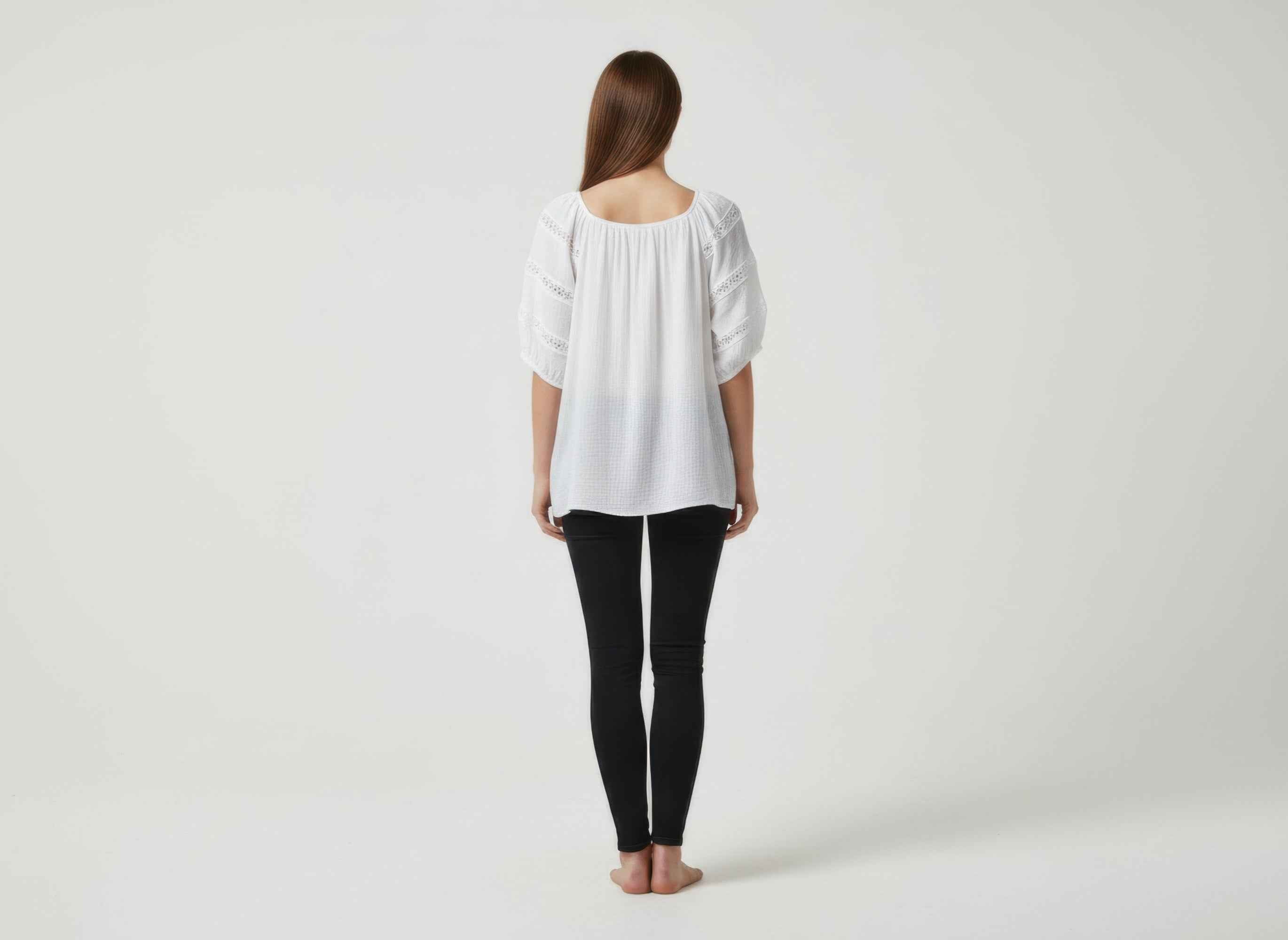 Unique Spectrum Solid Short Sleeve Blouse