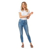 Light Wash Blue Ankle Length Jeans Basic Signature Style