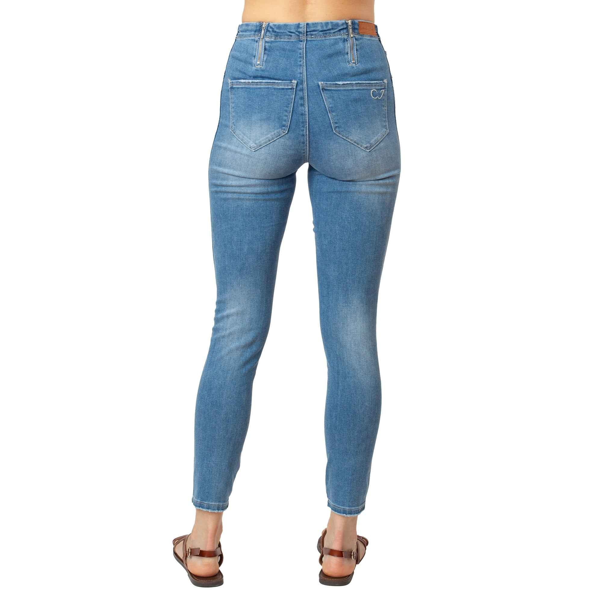 Light Wash Blue Ankle Length Jeans Basic Signature Style