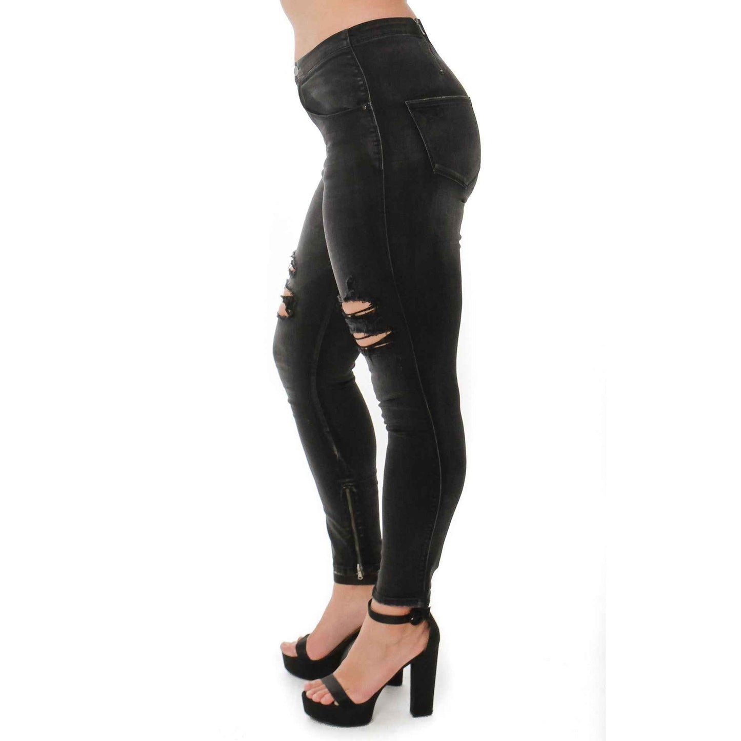 Ripped Leg Jeans Denim Fashion Style