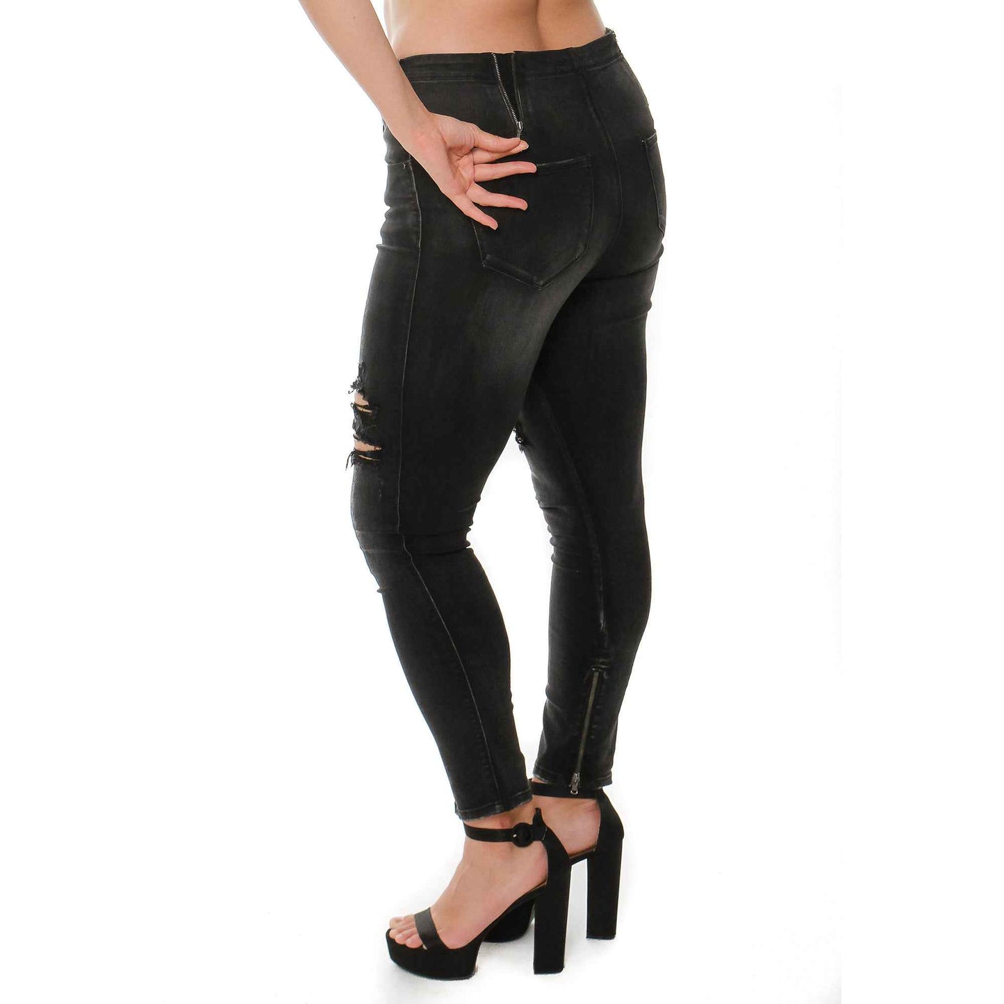 Ripped Leg Jeans Denim Fashion Style