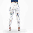 White and Purple Printed Capris Jeans