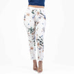 White and Purple Printed Capris Jeans
