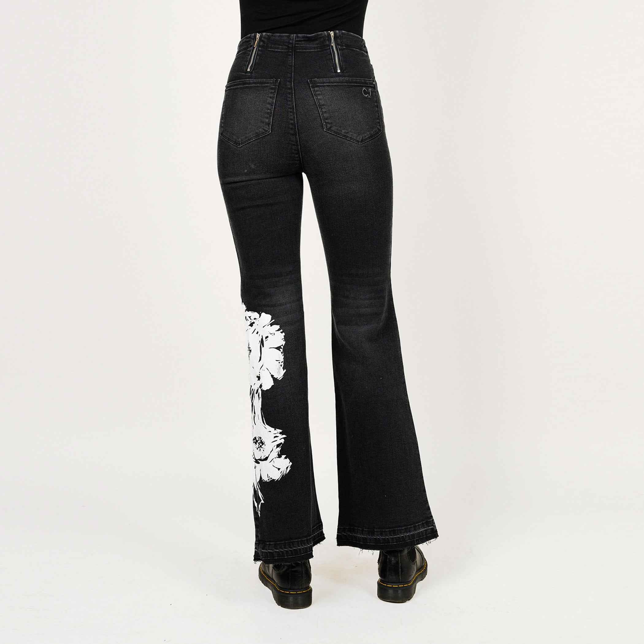 Placement Screen Print Leg Boot Cut