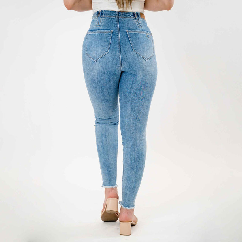 Embellished Distressed Capris