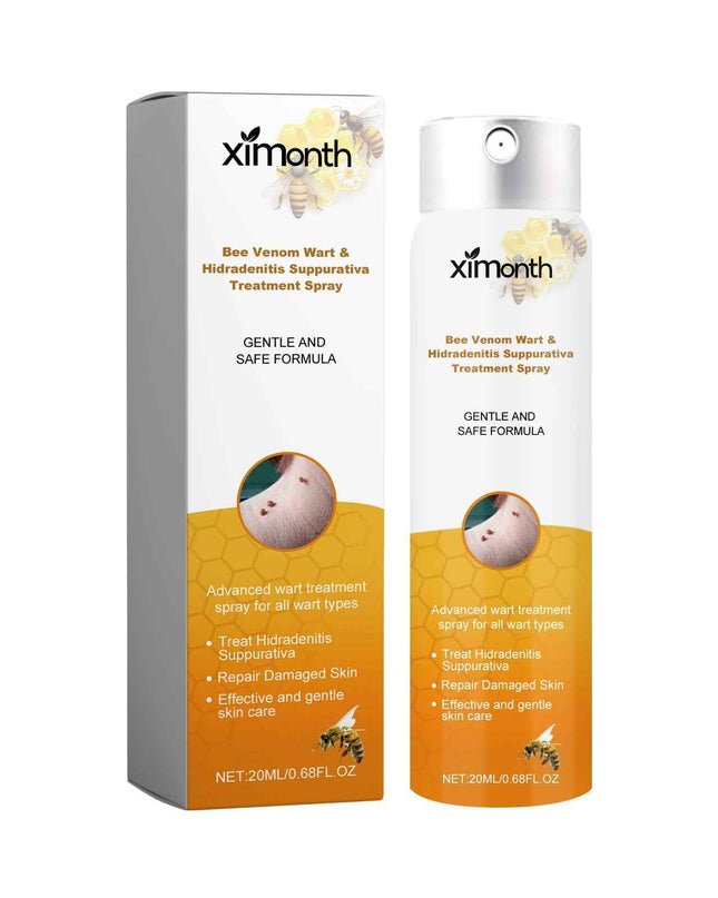 Ximonth Bee Venom Wart & Hidradenitis Suppurativa Treatment Spray, Skin Cleansing Repair Fade Moles Corns Body Care Spray