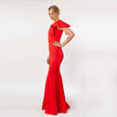 One Shoulder Bow Sleeve Gown