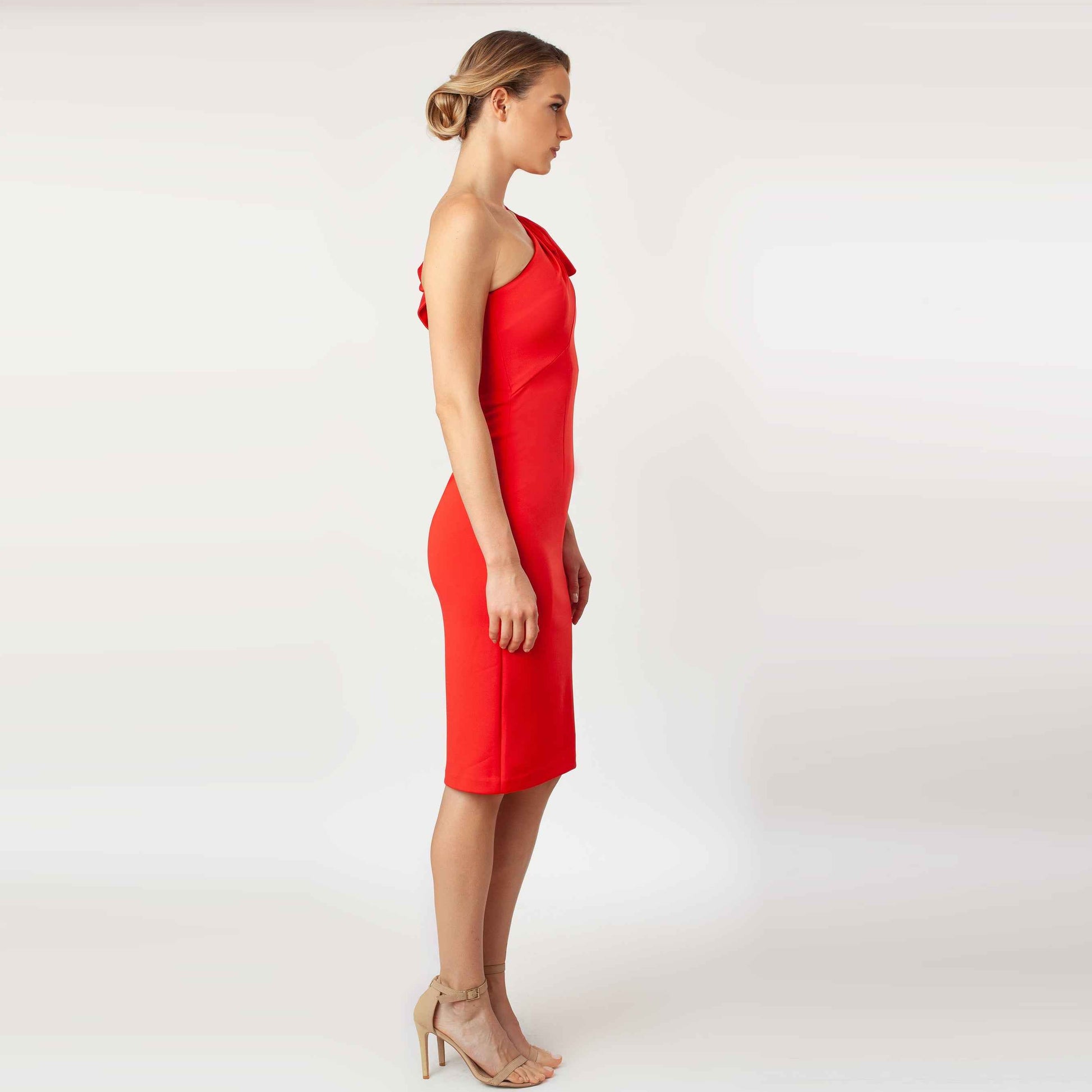 One Shoulder Bow Sleeve Sheath