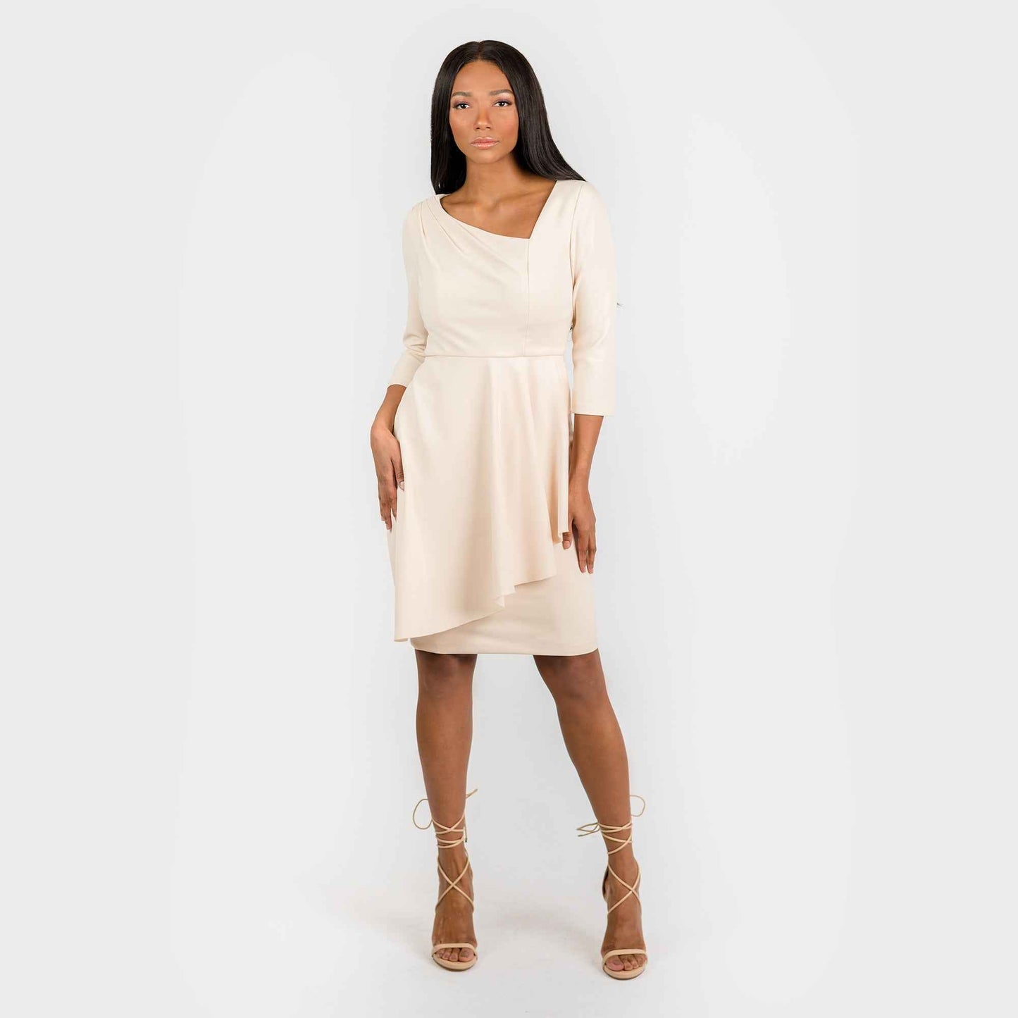 The 3/4 Sleeve Assymmetric Neckline with Overskirt Classic