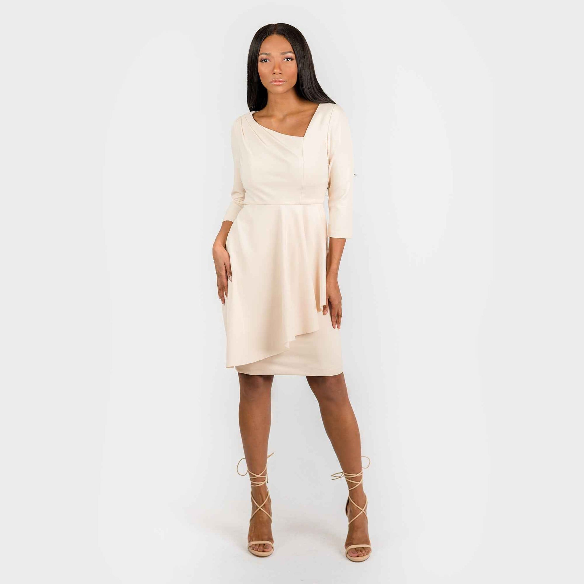 The 3/4 Sleeve Assymmetric Neckline with Overskirt Classic