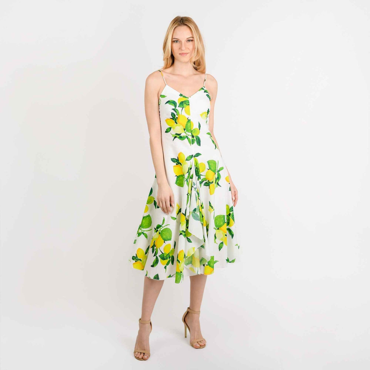 CN7203 Spaguetti Strap Flared Dress