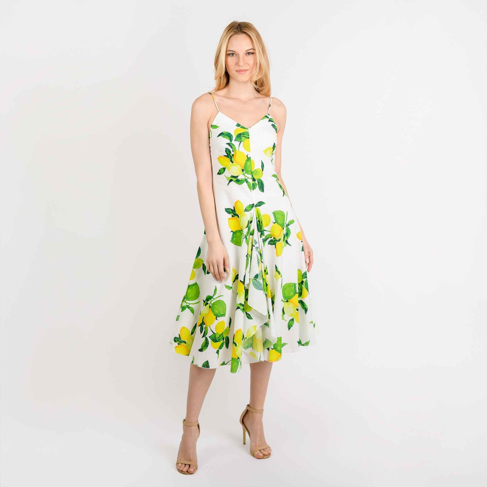 CN7203 Spaguetti Strap Flared Dress