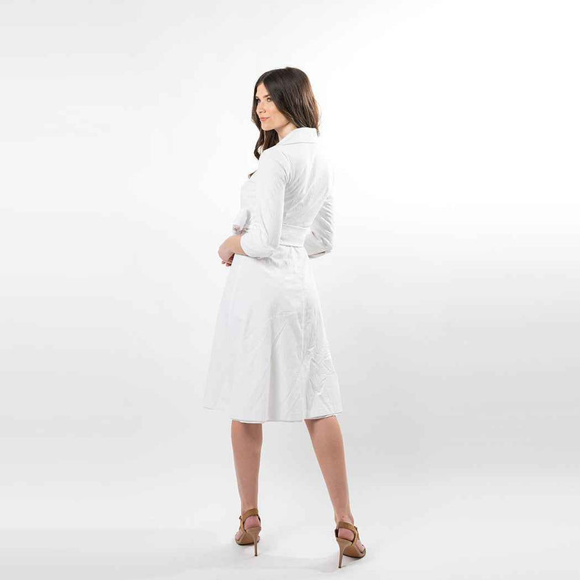 Button Down Fit & Flare Shirt Dress