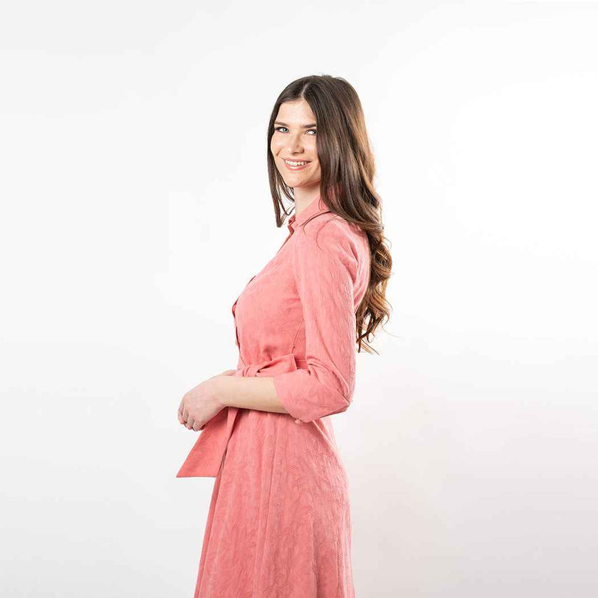 Button Down Fit & Flare Shirt Dress