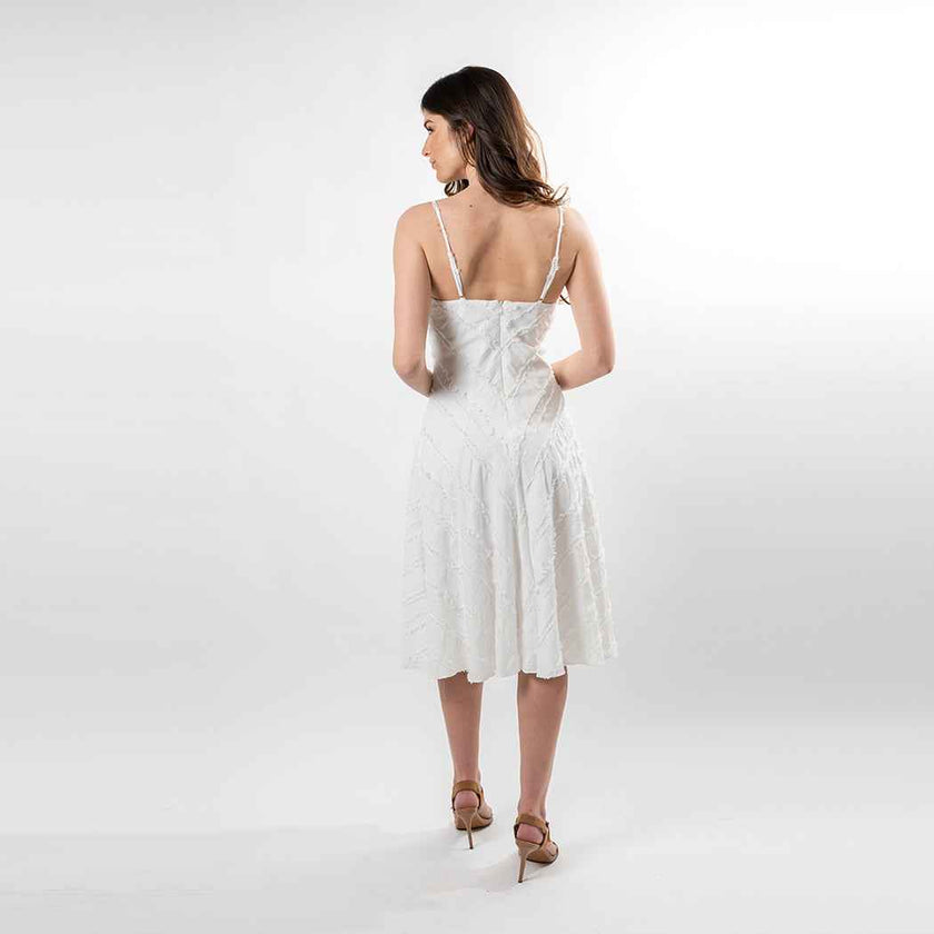 Spaguetti Strap Mitered Fringe Dress