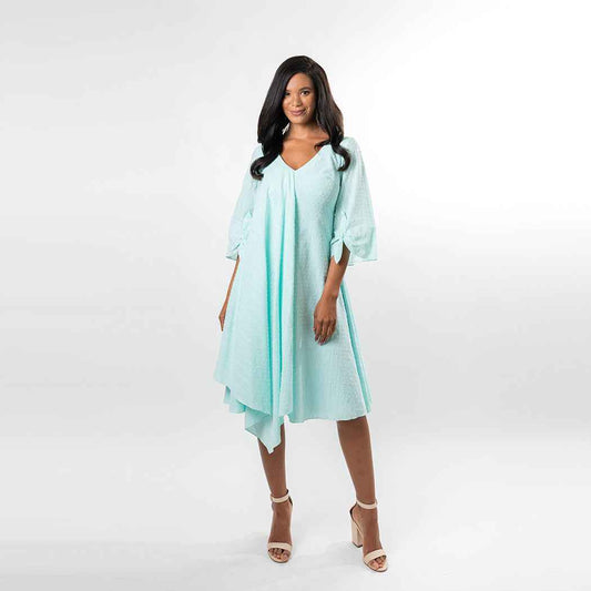 Asymmetric Flared Overlay A-line Dress