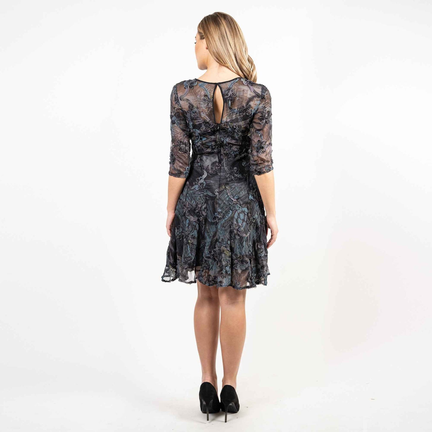 The Boat Neck Shirred Shoulder Fit & Flare Classic