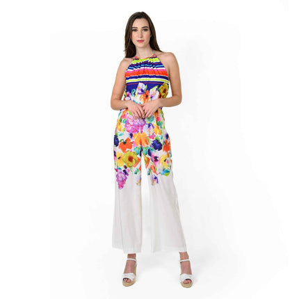Halter Engineered Print Jumpsuit