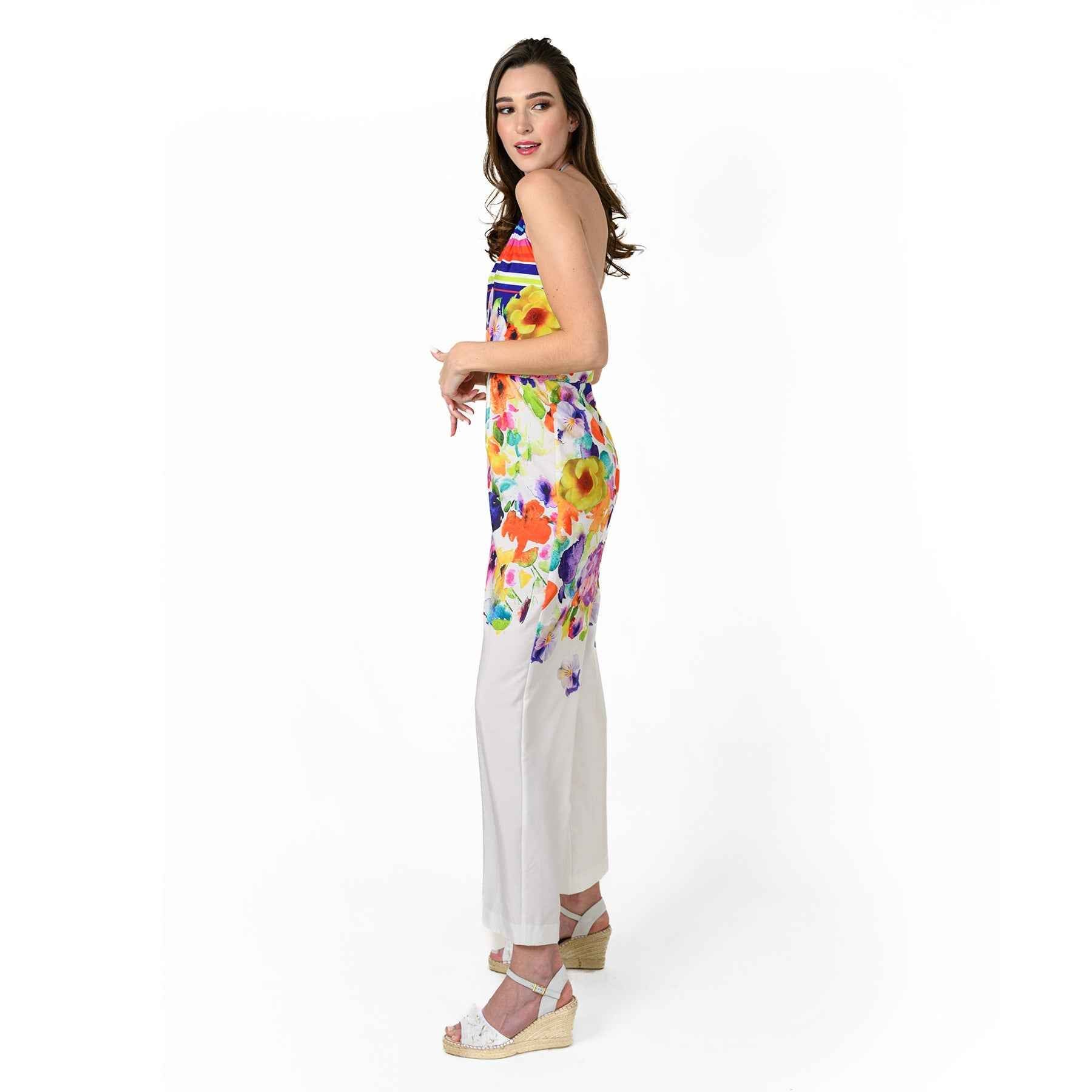 Halter Engineered Print Jumpsuit