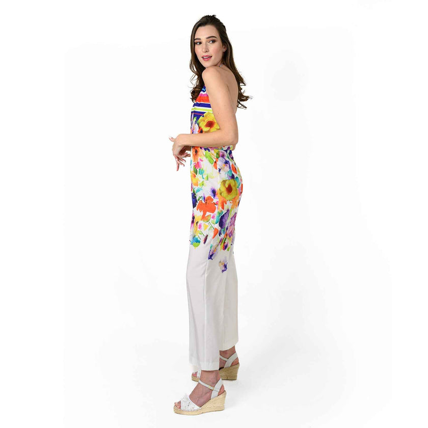 Halter Engineered Print Jumpsuit