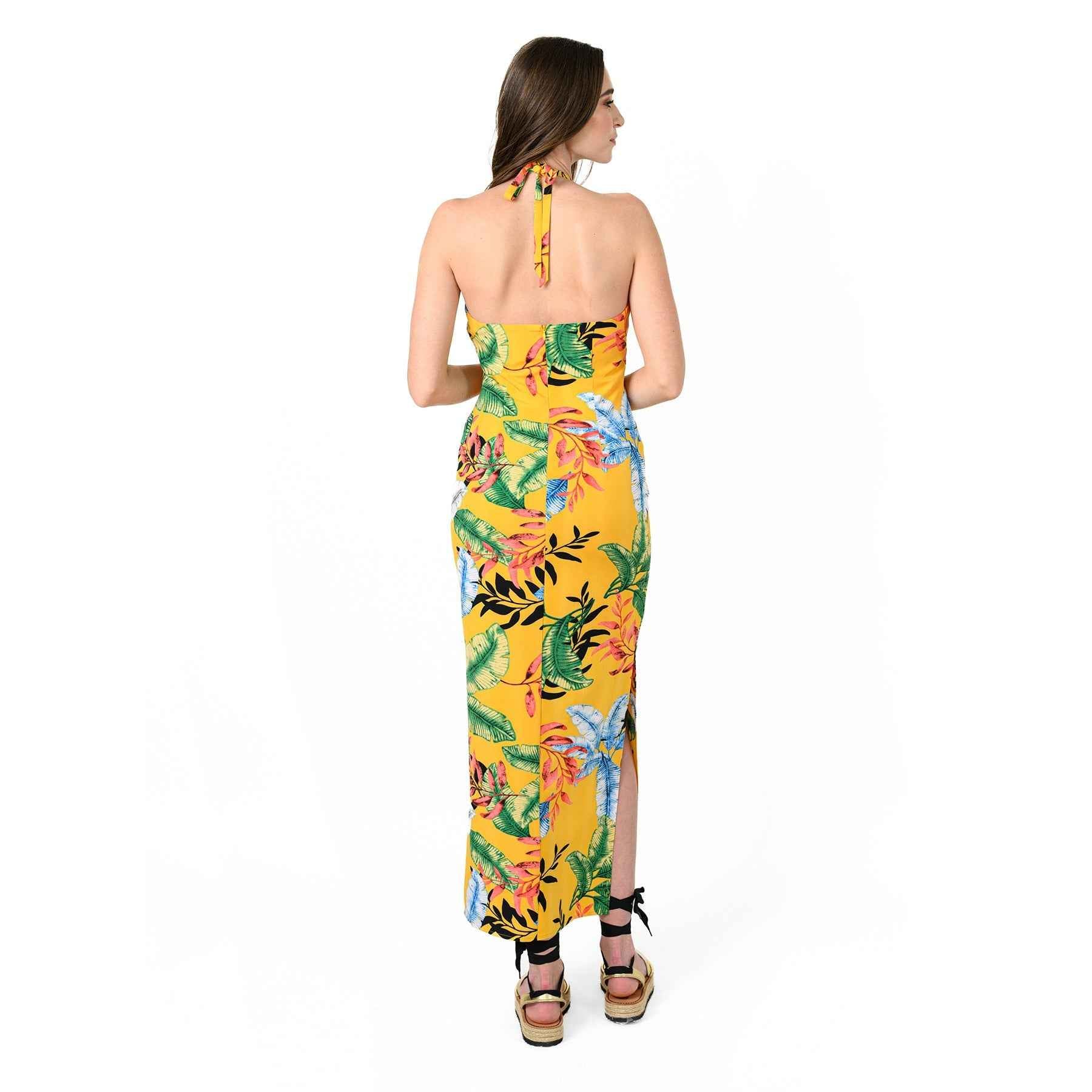 Ruffle Front Halter Dress