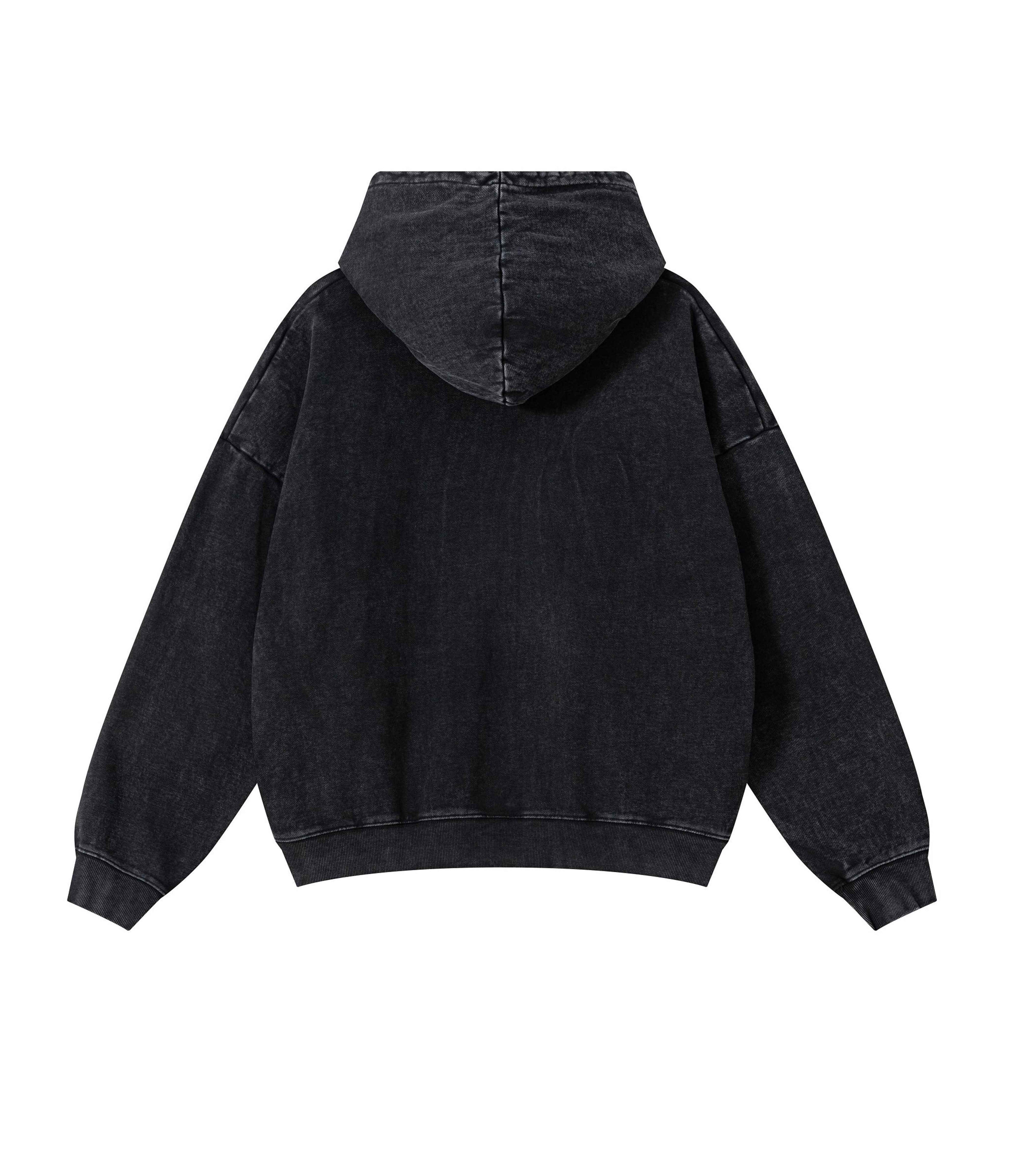 NOIR VINTAGE WASH ZIP HOODIE
