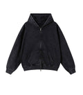 NOIR VINTAGE WASH ZIP HOODIE