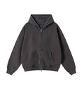 GREY VINTAGE WASH ZIP HOODIE