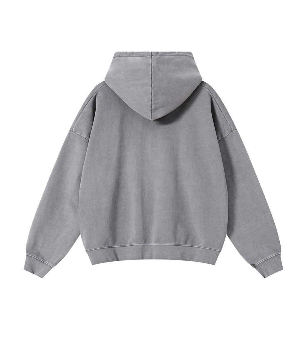 STONE VINTAGE WASH ZIP HOODIE