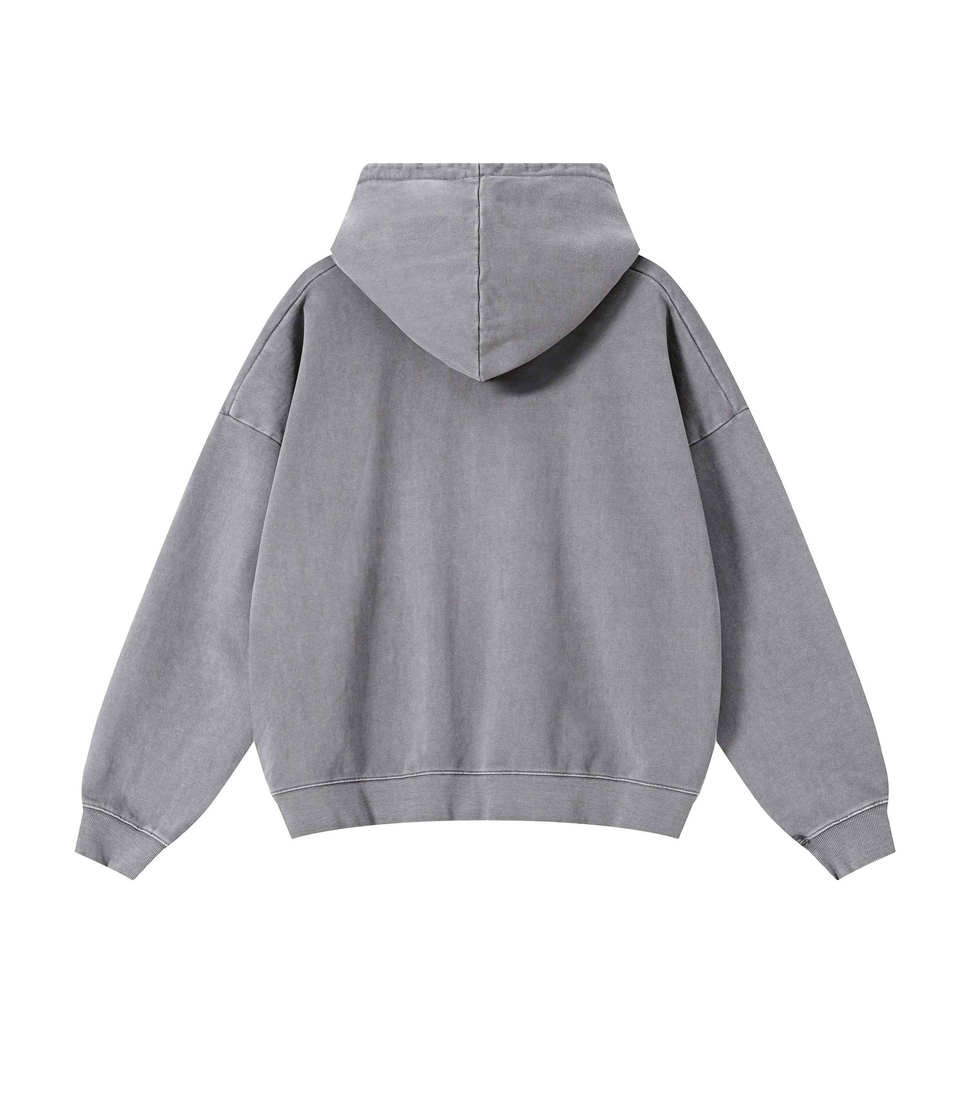 STONE VINTAGE WASH ZIP HOODIE