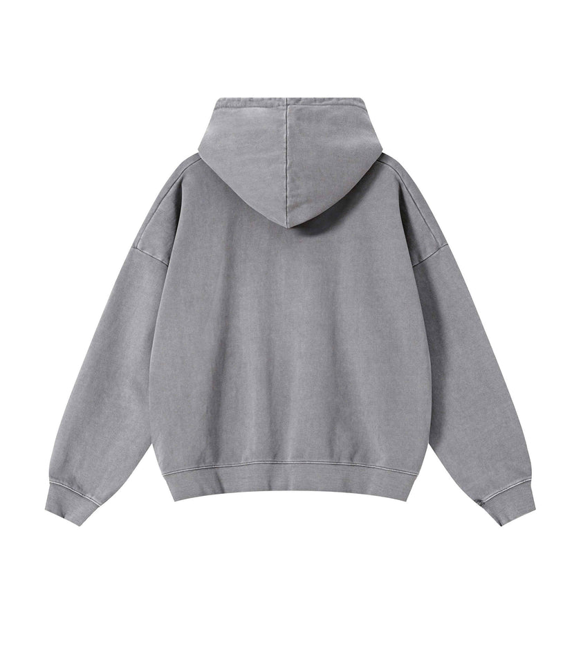 STONE VINTAGE WASH ZIP HOODIE