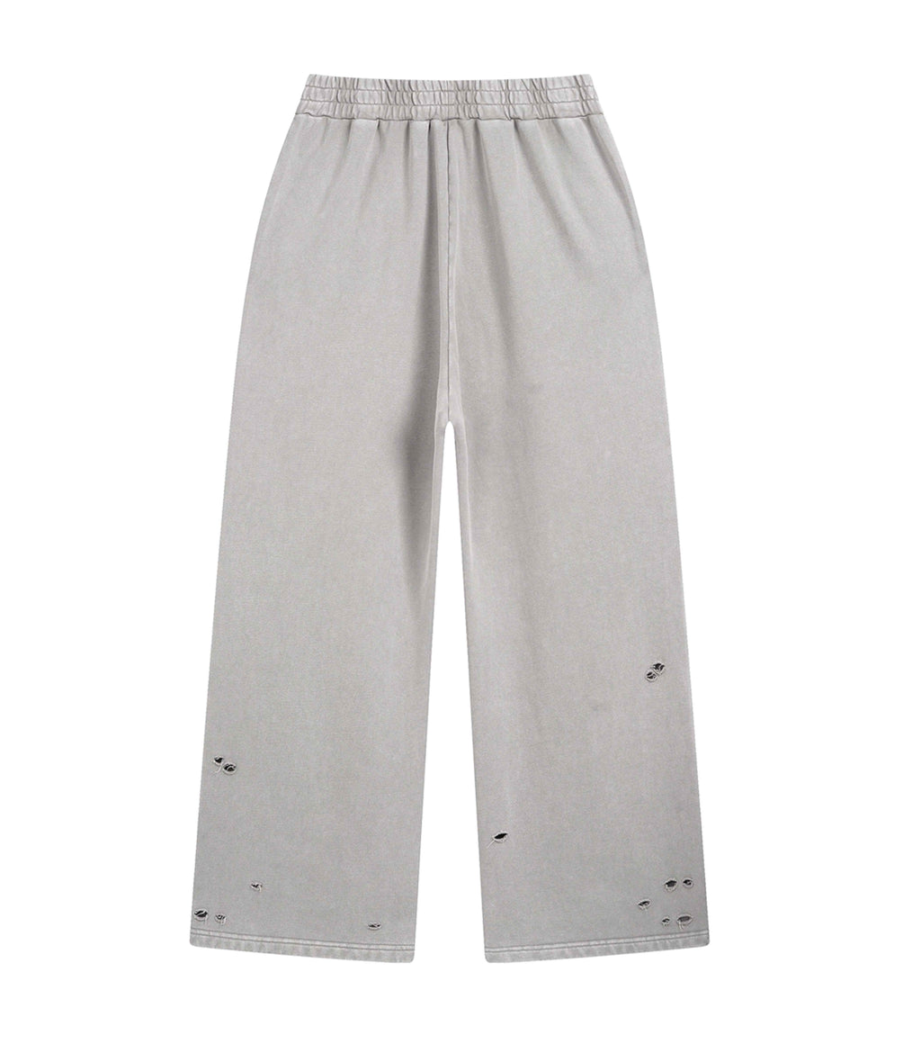 GREY DESTROYED SWEATPANTS