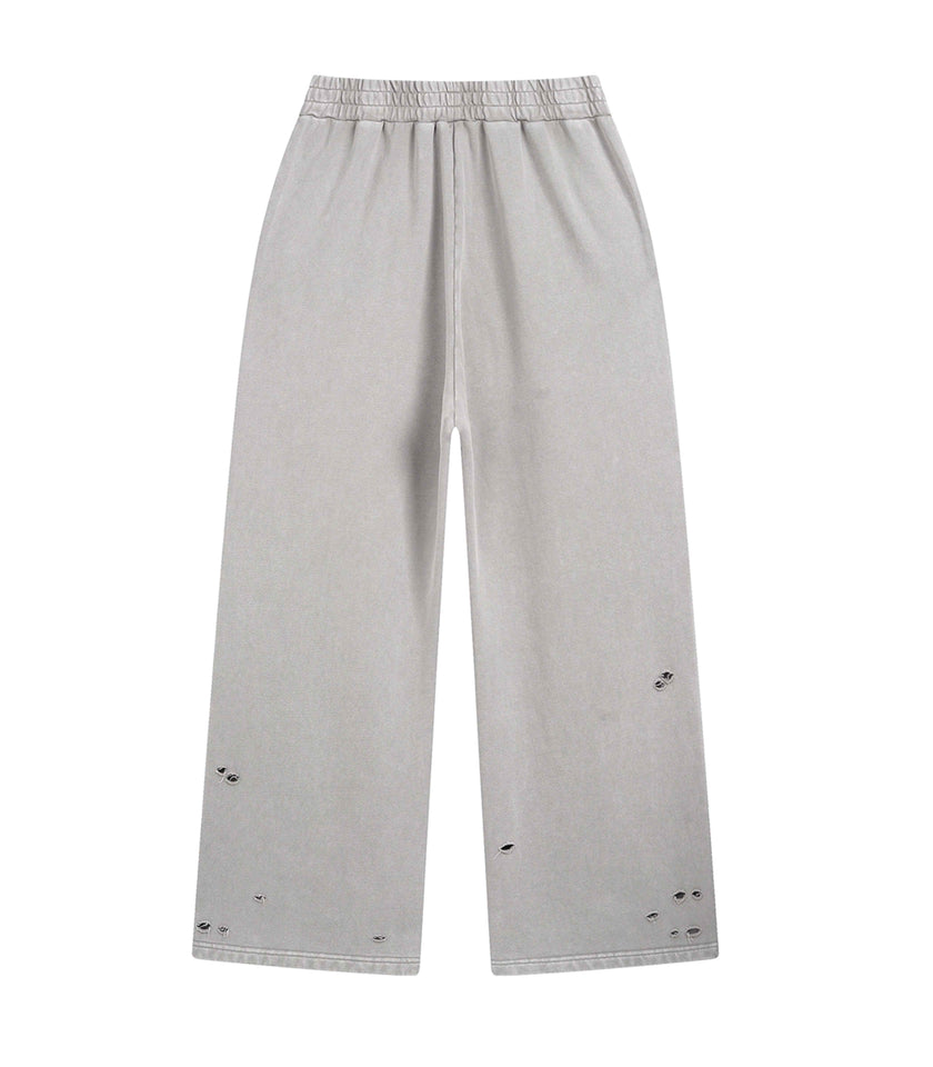 GREY DESTROYED SWEATPANTS